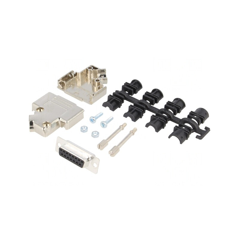 Mufă Mamă D-Sub 15 Pin pentru Lipire pe Cablu Neagră | Electronic-mag.ro | Componente Electronice