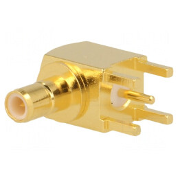 Soclu SMB 90° 50Ω THT PTFE Aurit | Electronic-mag.ro | Componente Electronice