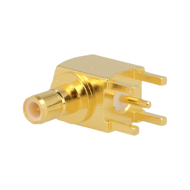 Soclu SMB 90° 50Ω THT PTFE Aurit | Electronic-mag.ro | Componente Electronice