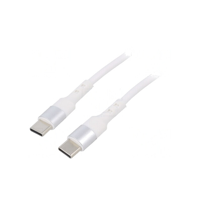 Cablu USB C 0,5m Alb | Electronic-mag.ro | Componente Electronice