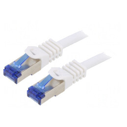 Patch Cord S/FTP Cat 6a Alb 1.5m LSZH | Electronic-mag.ro | Componente Electronice