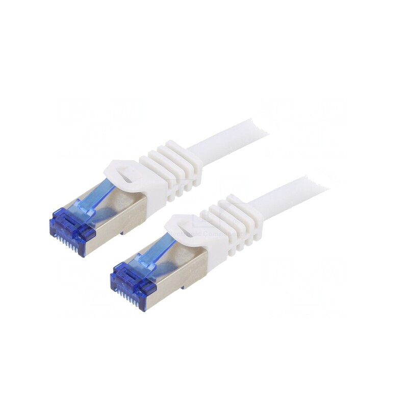 Patch Cord S/FTP Cat 6a Alb 1.5m LSZH | Electronic-mag.ro | Componente Electronice