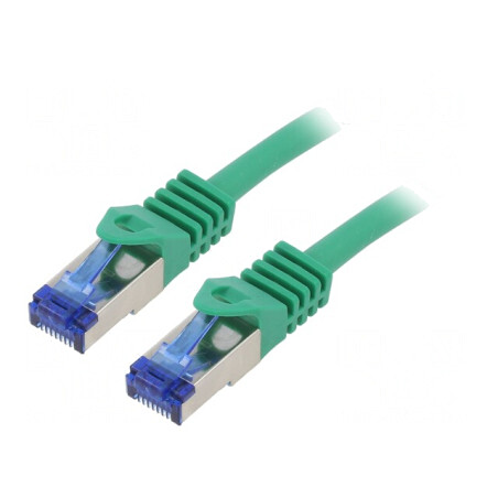 Patch cord S/FTP Cat6a verde 1,5m LSZH | Electronic-mag.ro | Componente Electronice