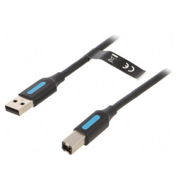 Cablu USB 2.0 A-B 5m Negru | Electronic-mag.ro | Componente Electronice