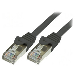 Patch cord F/UTP Cat5e Negru 7.5m Ecranat