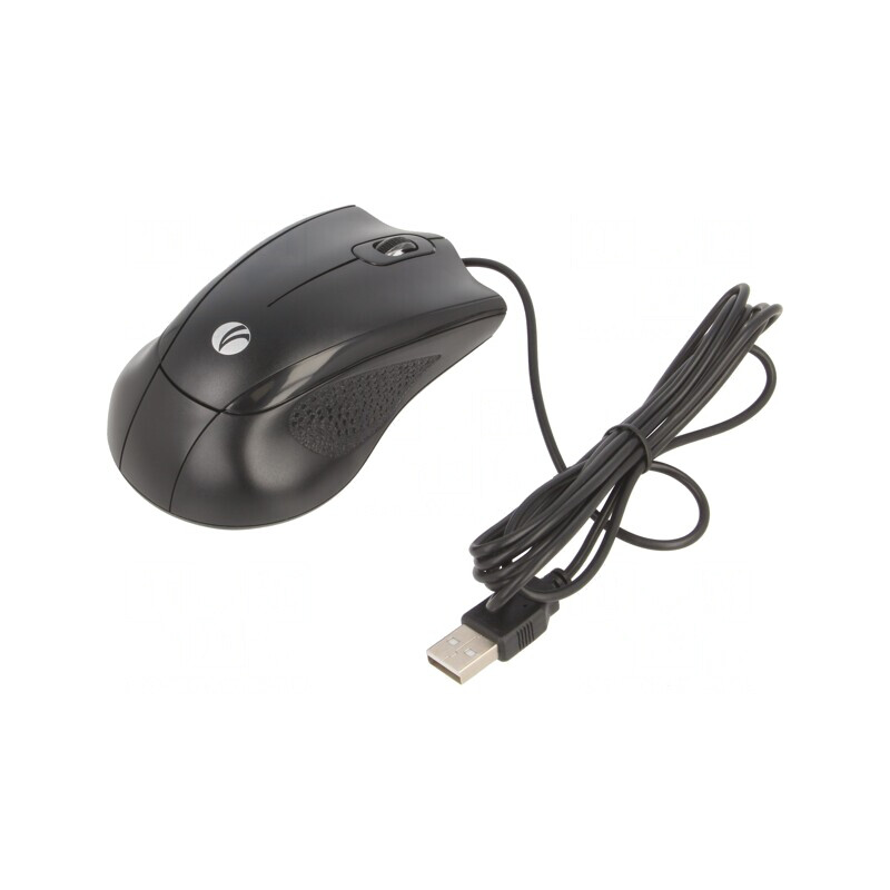 Mouse optic negru USB cu cablu 1,8m 3 butoane | Electronic-mag.ro | Componente Electronice