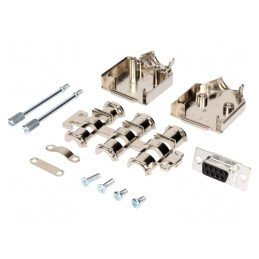 D-Sub 9-Pin Mufă Mamă Lipire pe Cablu Kit Complet | Electronic-mag.ro | Componente Electronice
