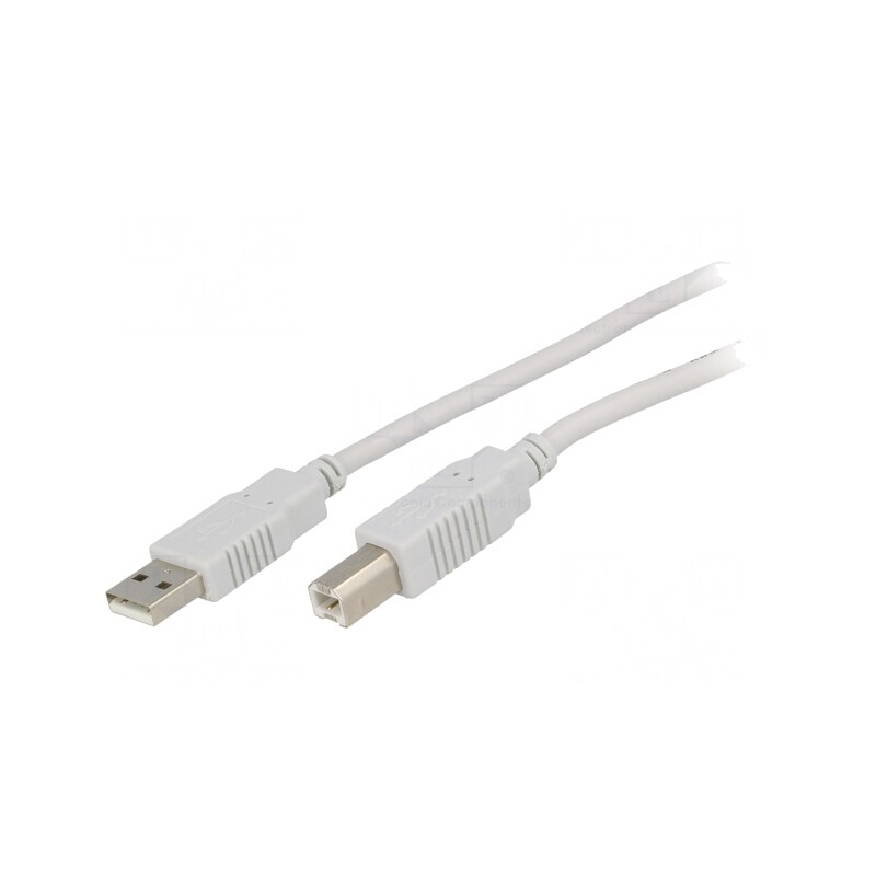 Cablu USB 2.0 A-B 3m Gri Deschis | Electronic-mag.ro | Componente Electronice