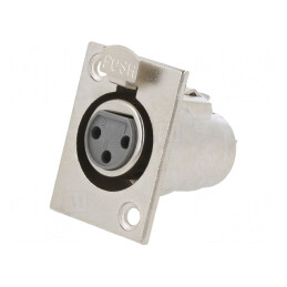 Soclu XLR Mamă 3 Pin cu Buton pentru Panou | Electronic-mag.ro | Componente Electronice