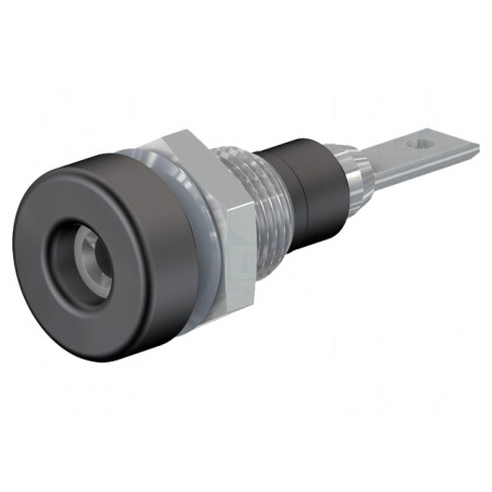 Soclu Banană 2mm 10A Negru cu Izolație pe Panou | Electronic-mag.ro | Componente Electronice