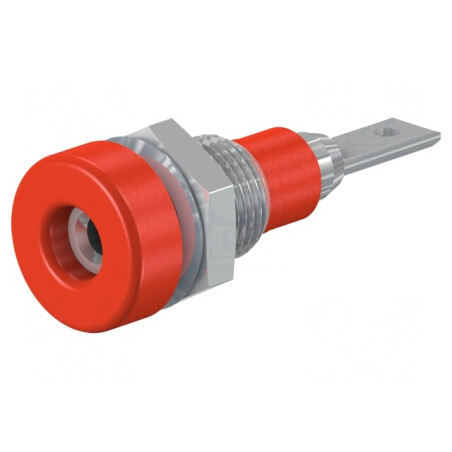 Soclu banană 2mm 10A roșu cu izolație pentru panou | Electronic-mag.ro | Componente Electronice
