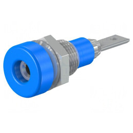 Soclu Banană 2mm 10A Albastru Panou 60VDC | Electronic-mag.ro | Componente Electronice