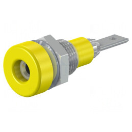 Soclu Banană 2mm Galbenă pentru Panou 10A 60VDC | Electronic-mag.ro | Componente Electronice