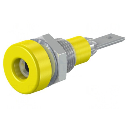 Soclu Banană 2mm Galbenă pentru Panou 10A 60VDC | Electronic-mag.ro | Componente Electronice