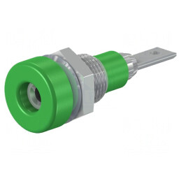 Soclu Banană Verde 2mm 10A 23mm pentru Panou | Electronic-mag.ro | Componente Electronice