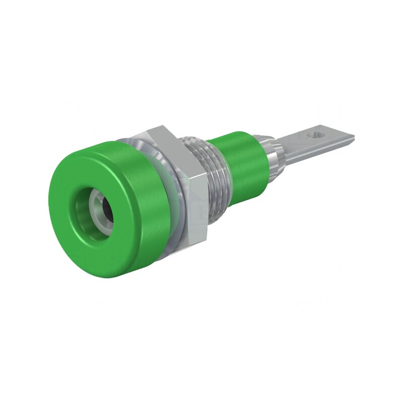 Soclu Banană Verde 2mm 10A 23mm pentru Panou | Electronic-mag.ro | Componente Electronice
