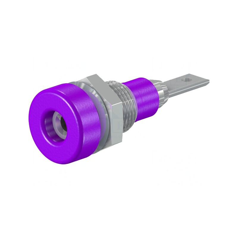 Soclu Banană 2mm 10A Violet pentru Panou | Electronic-mag.ro | Componente Electronice