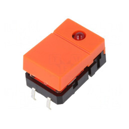 Comutator: tastatură; Poz: 2; SPST-NO; 0,05A/24VDC; portocalie; LED