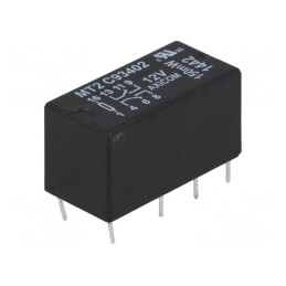 Releu electromagnetic DPDT 12VDC 250VAC 2A PCB | Electronic-mag.ro | Componente Electronice