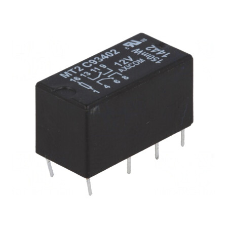 Releu electromagnetic DPDT 12VDC 250VAC 2A PCB | Electronic-mag.ro | Componente Electronice