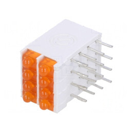 LED; în carcasă; portocalie; 1,8mm; Nr.diode: 8; 10mA; 70°; 2,05V