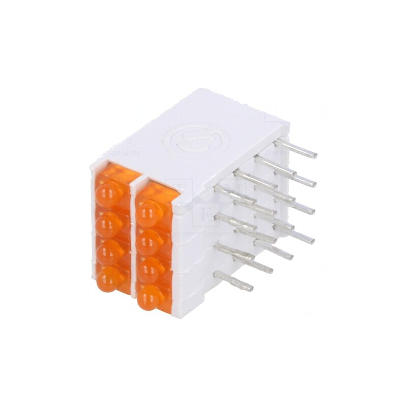 LED Portocaliu 1,8mm 8 Dioduri 10mA 70° 2,05V | Electronic-mag.ro | Componente Electronice