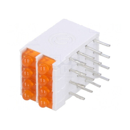 LED Portocaliu 1,8mm 8 Dioduri 10mA 70° 2,05V | Electronic-mag.ro | Componente Electronice