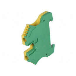 Conector Șine 6mm2 1 Pista 2 Borne Galben-Verde TS35 | Electronic-mag.ro | Componente Electronice