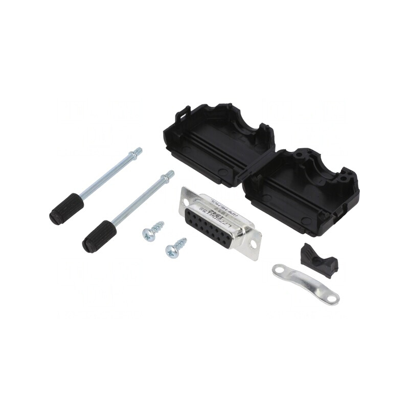 Conector D-Sub 15 PIN Mamă Lipire pe Cablu Gold | Electronic-mag.ro | Componente Electronice