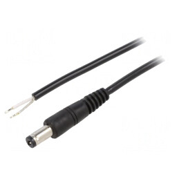 Cablu Electric 1x0,5mm² cu Mufă DC 5,5/1,7 Negru 1,5m