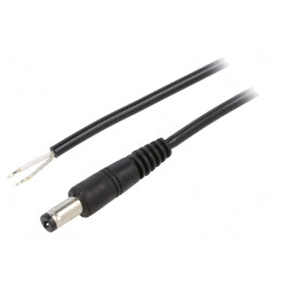 Cablu Electric 1x0,5mm² cu Mufă DC 5,5/1,7 Negru 1,5m | Electronic-mag.ro | Componente Electronice