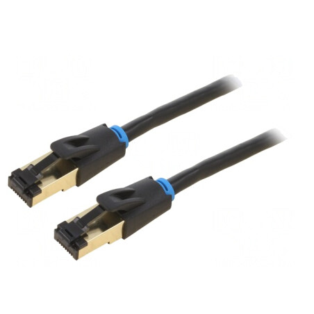 Patch cord S/FTP Cat 8 Negru 1.5m Aurit PVC | Electronic-mag.ro | Componente Electronice