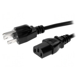 Cablu Alimentare 1.5m Negru IEC C13 la NEMA 5-15 | Electronic-mag.ro | Componente Electronice