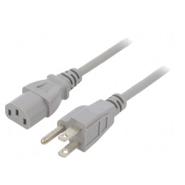 Cablu Alimentare IEC C13 la NEMA 5-15 1.5m Gri | Electronic-mag.ro | Componente Electronice