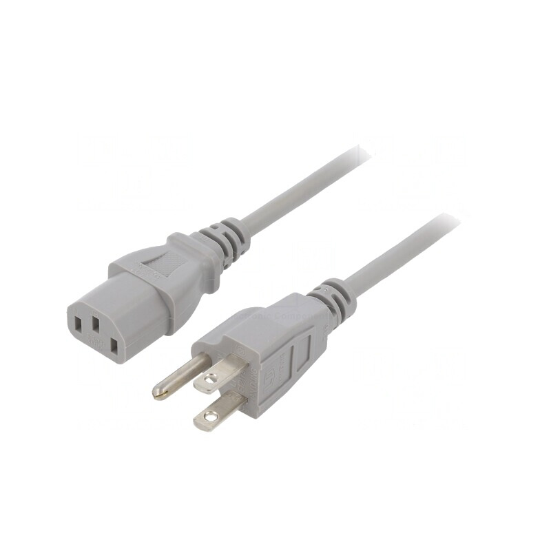 Cablu Alimentare IEC C13 la NEMA 5-15 1.5m Gri | Electronic-mag.ro | Componente Electronice Cablu Alimentare IEC C13 la NEMA 5-15 1.5m Gri | Electronic-mag.ro | Componente Electronice