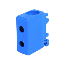 Conector de Șine 50mm2 cu 2 Borne Albastru TS35