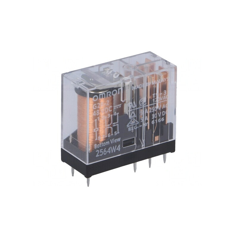Releu Electromagnetic DPDT 48VDC 5A | Electronic-mag.ro | Componente Electronice