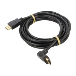 Cablu HDMI HDCP 2.2 3m Negru 90° | Electronic-mag.ro | Componente Electronice