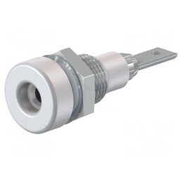Soclu Banană 2mm 10A Albă Panou Izolație | Electronic-mag.ro | Componente Electronice