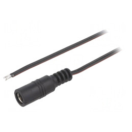 Cablu de Alimentare 2x0,35mm2 DC 5,5/2,1 Negru 1,5m | Electronic-mag.ro | Componente Electronice