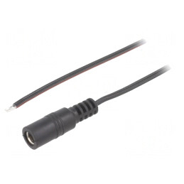 Cablu Alimentare DC 5.5/2.5 Negru 1.5m | Electronic-mag.ro | Componente Electronice
