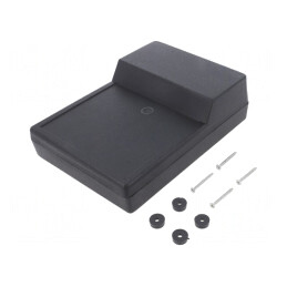 Carcasă desktop ABS neagră 138x189x59mm | Electronic-mag.ro | Componente Electronice