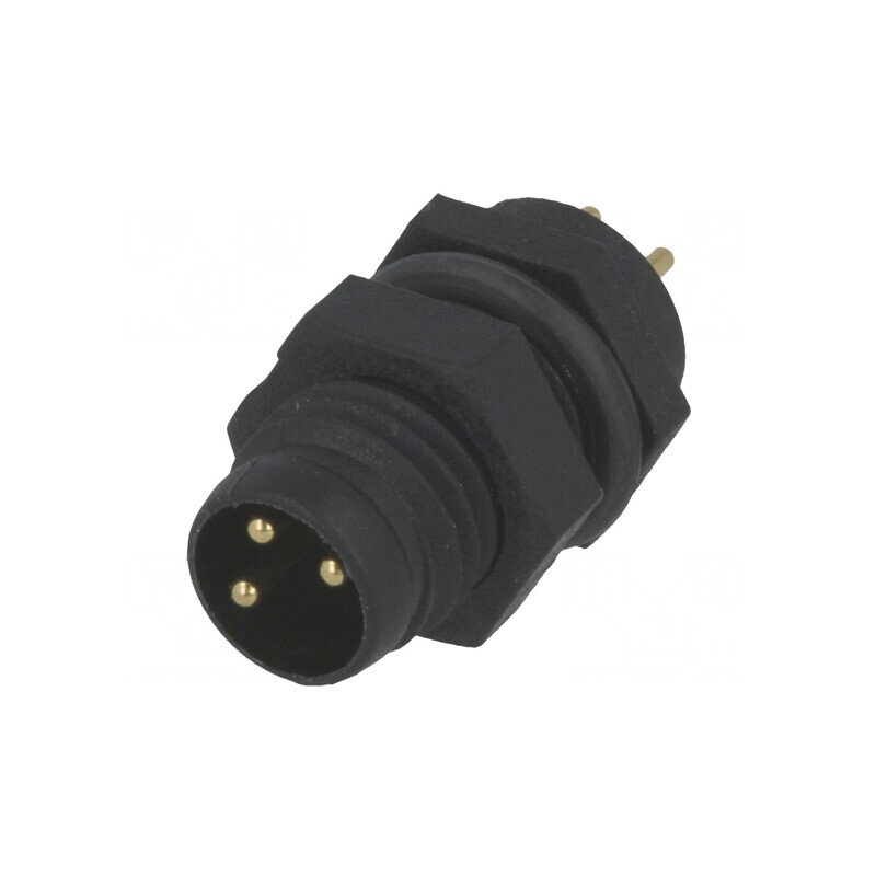 Conector M8 Tată 3 PIN Montare Panou 3A IP67 60V | Electronic-mag.ro | Componente Electronice
