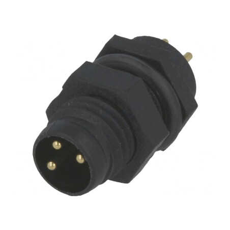 Conector M8 Tată 3 PIN Montare Panou 3A IP67 60V | Electronic-mag.ro | Componente Electronice