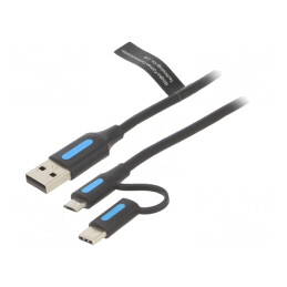 Cablu USB 2.0 1,5m USB-A/USB-B Micro/USB-C