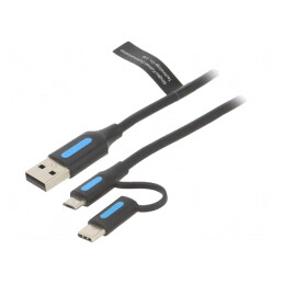 Cablu USB 2.0 1,5m USB-A/USB-B Micro/USB-C | Electronic-mag.ro | Componente Electronice