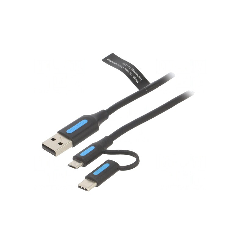 Cablu USB 2.0 1,5m USB-A/USB-B Micro/USB-C | Electronic-mag.ro | Componente Electronice