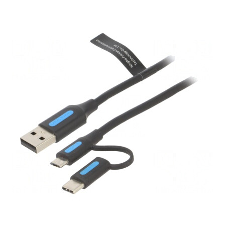 Cablu USB 2.0 1,5m USB-A/USB-B Micro/USB-C | Electronic-mag.ro | Componente Electronice