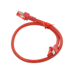 Patch cord roșu S/FTP Cat6 LSZH 0,5m | Electronic-mag.ro | Componente Electronice