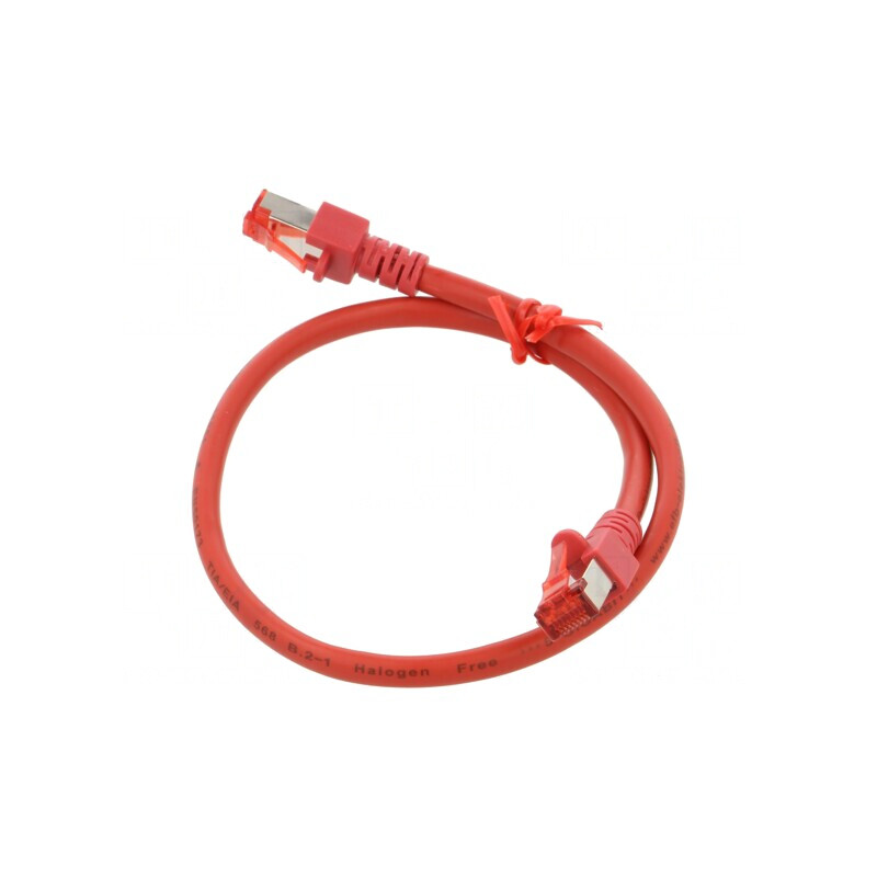 Patch cord roșu S/FTP Cat6 LSZH 0,5m | Electronic-mag.ro | Componente Electronice